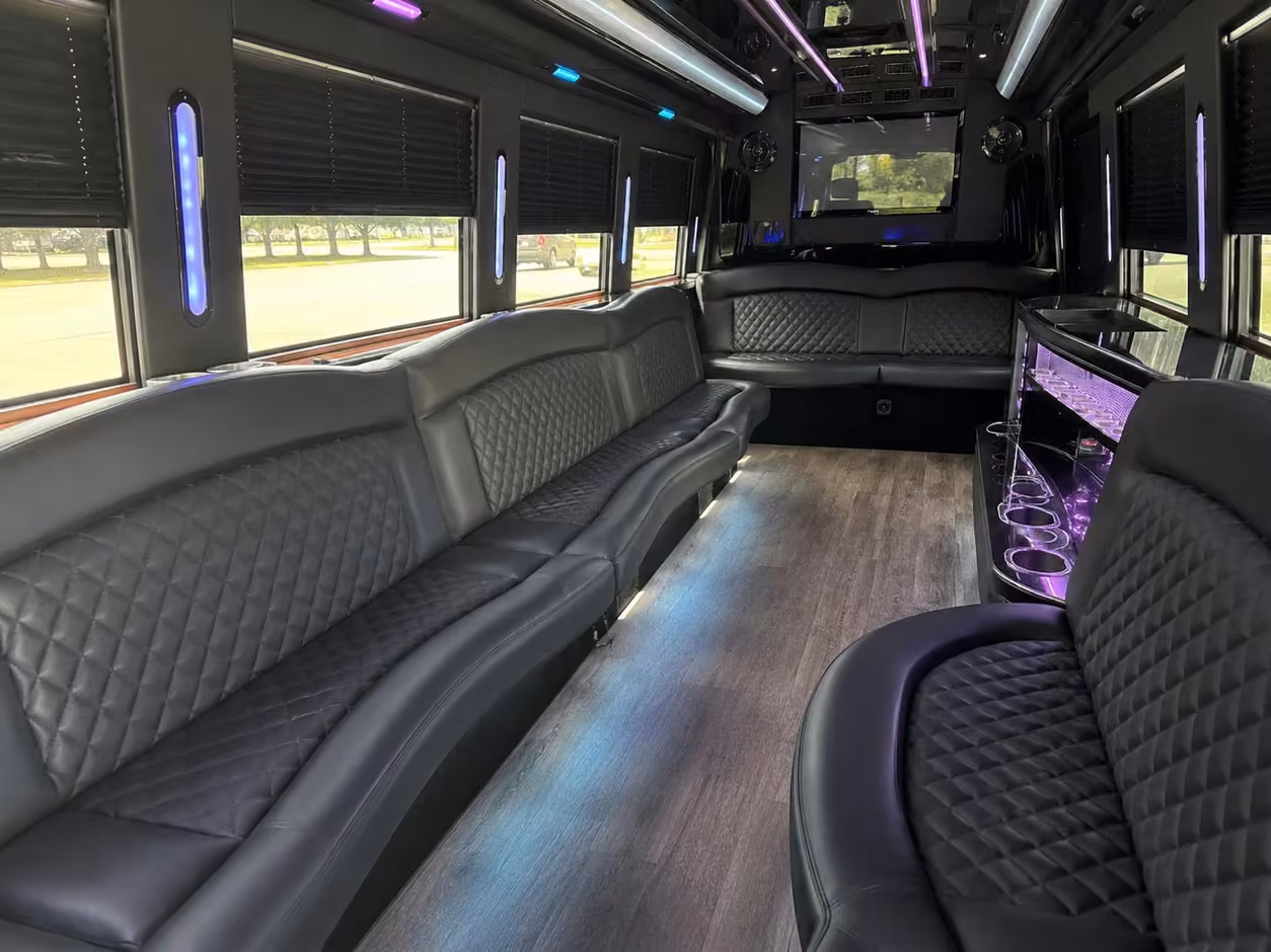 25 passenger party bus inside