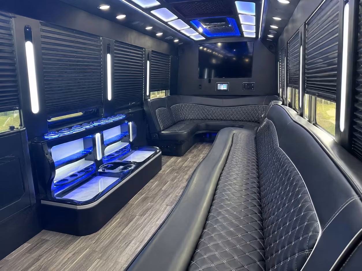 25 passenger party bus interior