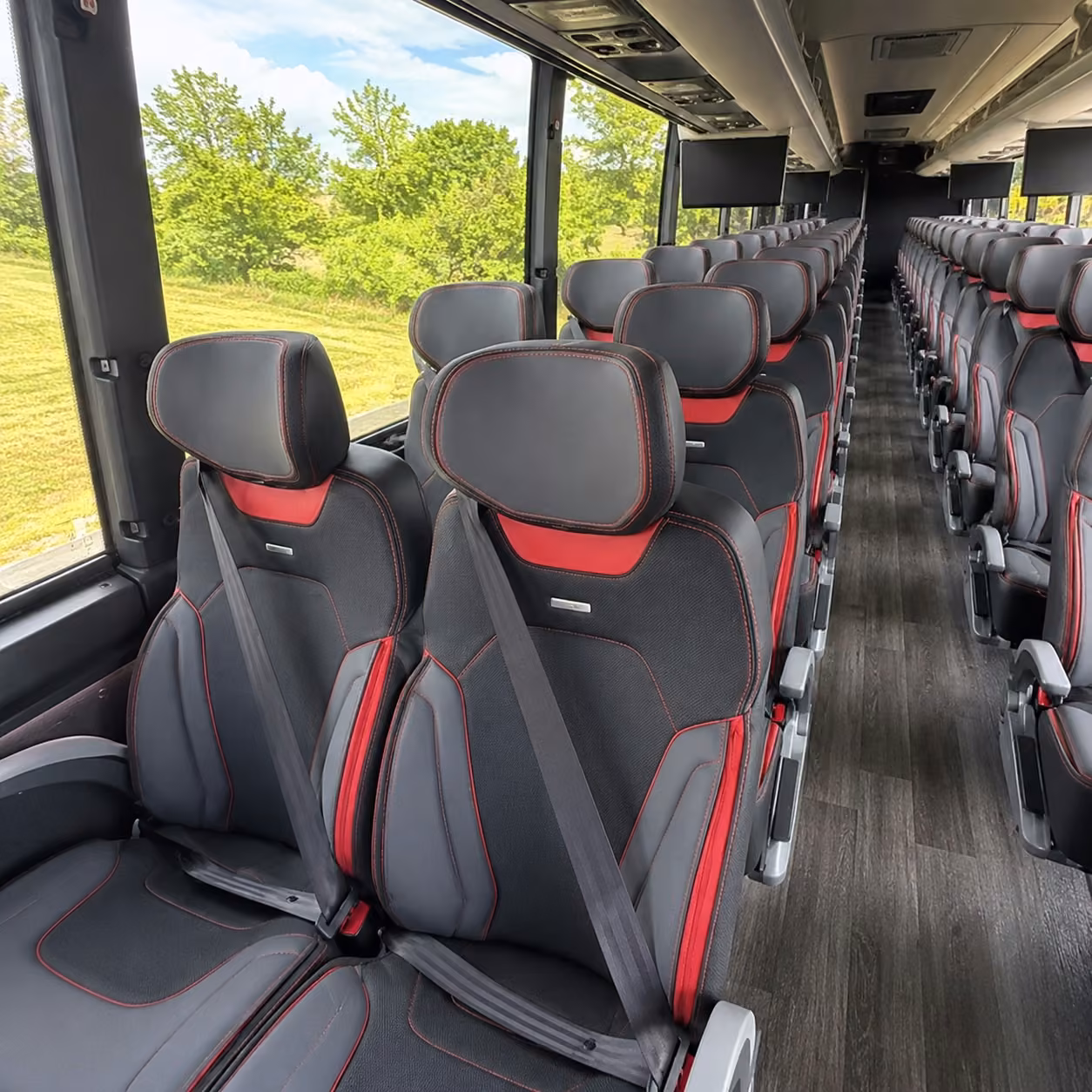 40 56 passenger charter bus inside