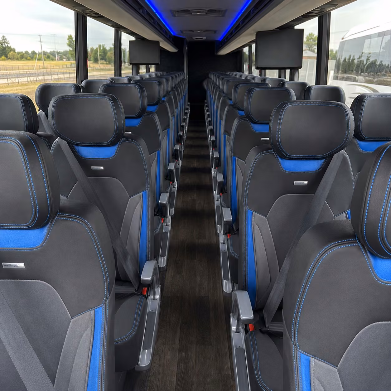 40 56 passenger charter bus interior