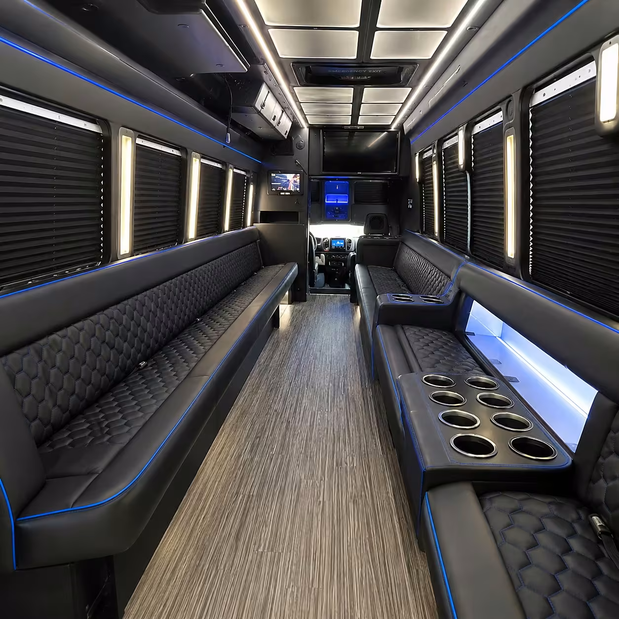 40 passenger party bus inside