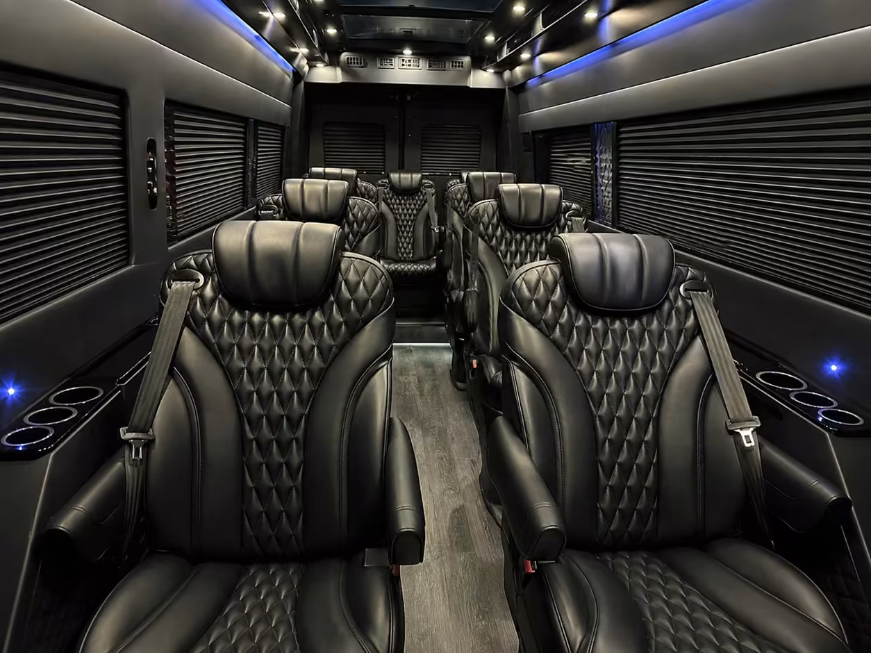 sprinter van rental with driver inside